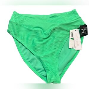 Salt + Cove Juniors' Mint Spark Variegated Ribbed Bikini Bottom size L. NWT
